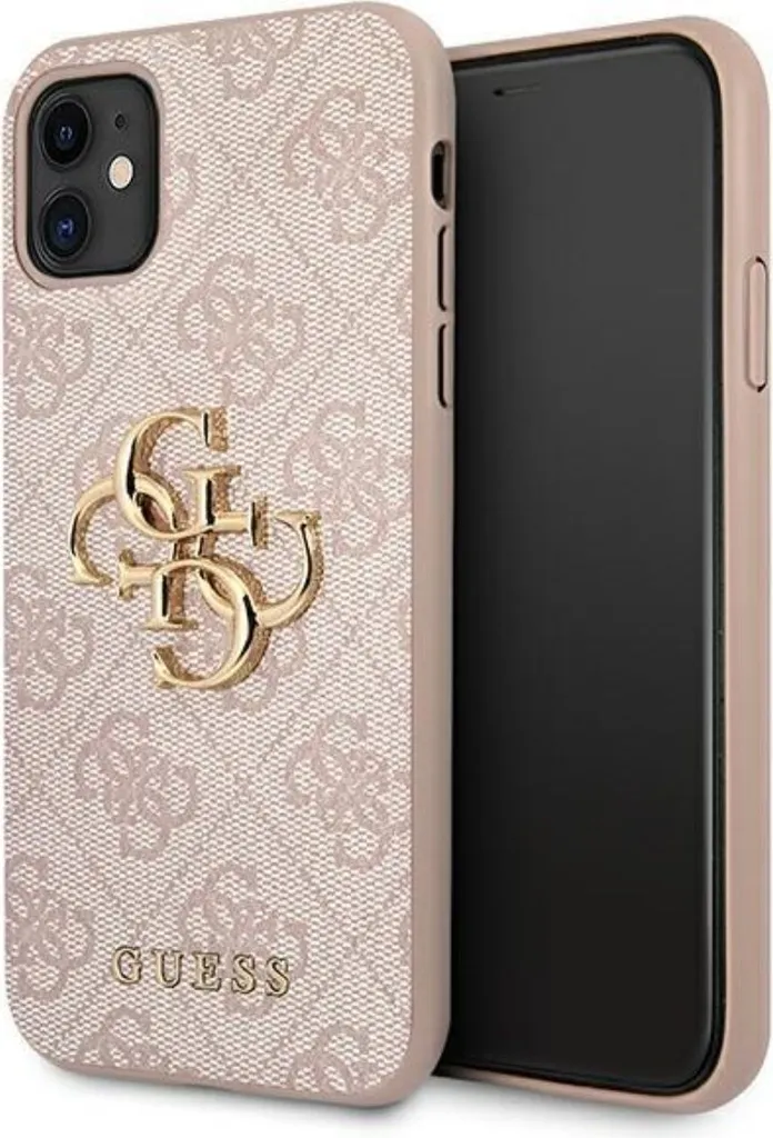 Guess Custodia iPhone 11 XR Rosa 4G Big Metal Logo Originale