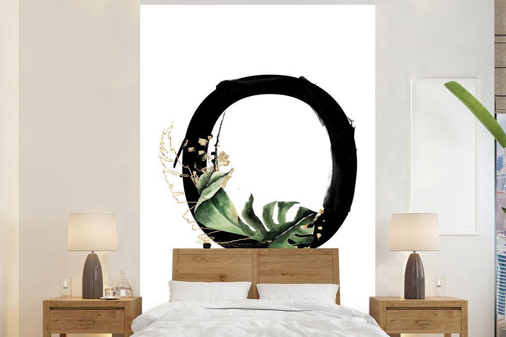MuchoWow Fototapete für Wohnzimmer oder Schlafzimmer Wandtapete Vinyl Motivtapete Dschungel - Alphabet - Buchstabe O - 180x280 cm - Wallpaper