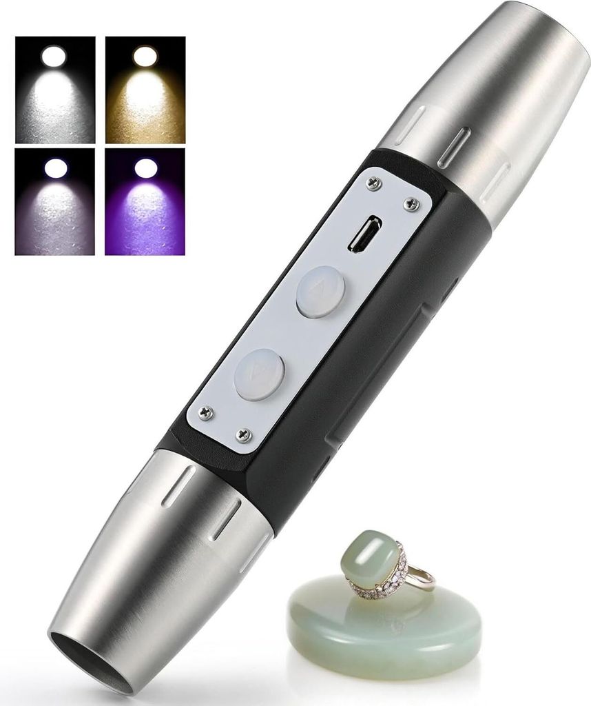 Edelstein Identifikation Lampe, Tragbare Mini Jade-Taschenlampe, USB Lampe zur Identifikation von Edelsteinen und Mineralien, Schmuckbewertung