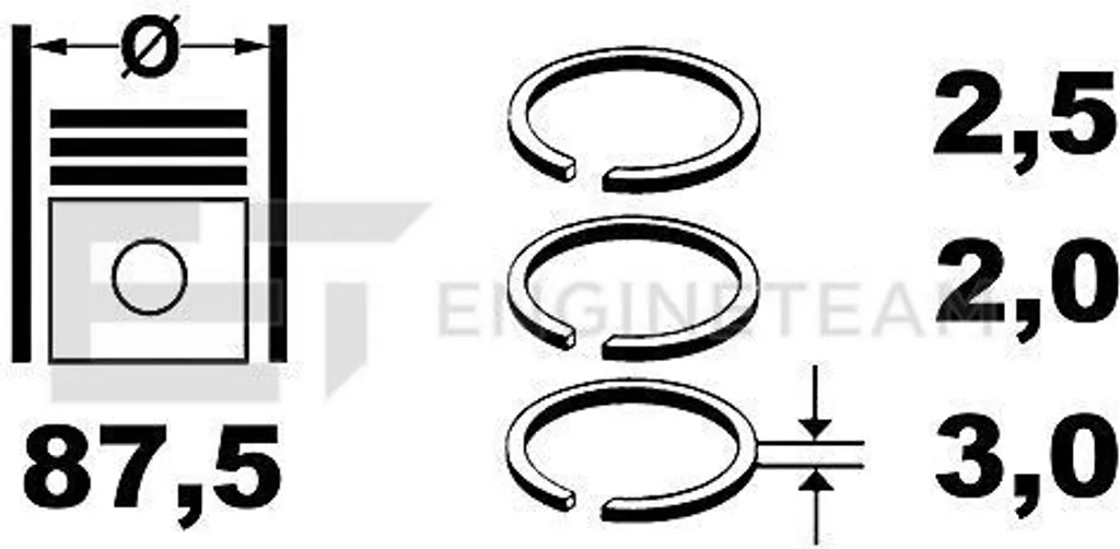 Stopper la consommation d'huile : Segments de piston Hyundai R4001150