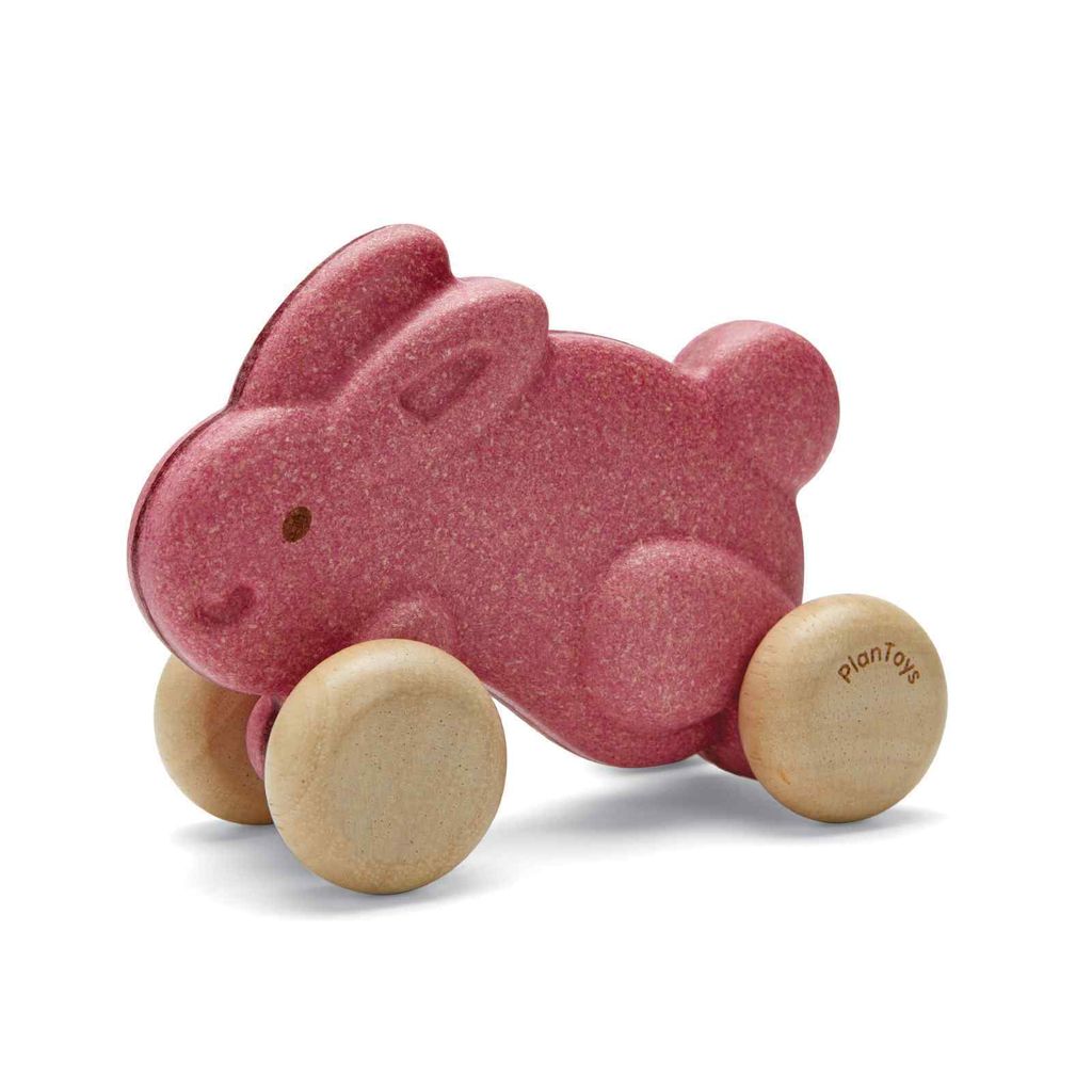 PlanToys Holzspielzeug Schiebehäschen-Rosa