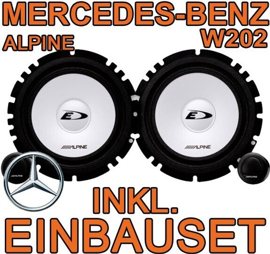 Alpine 16,5cm 2-Wege Frontsystem für Mercedes Benz W202 - justSOUND