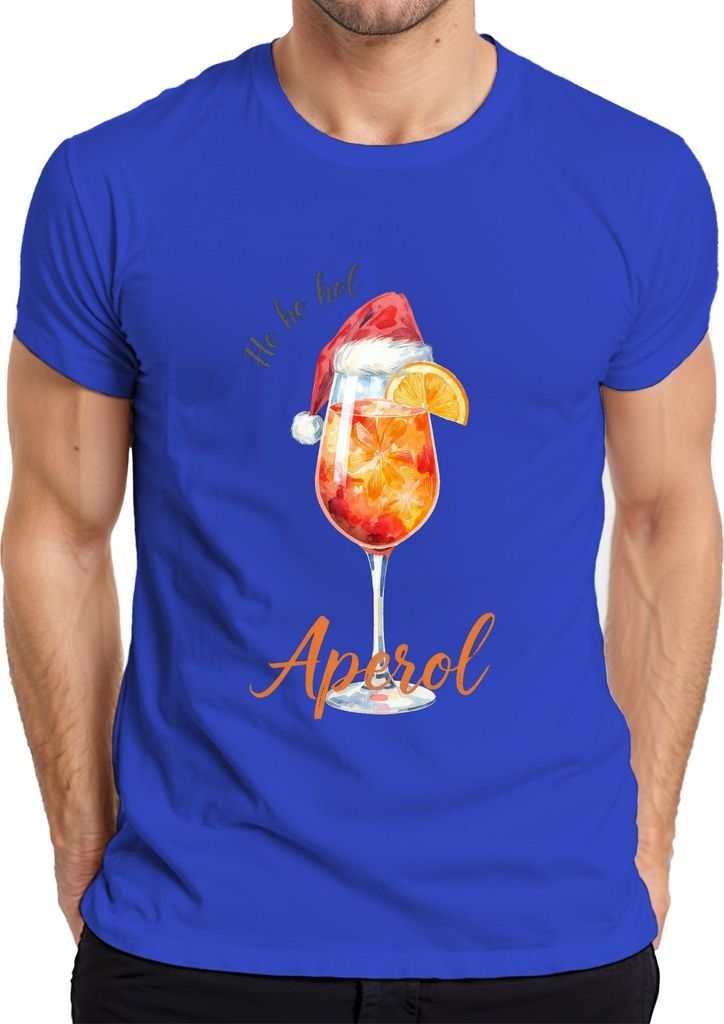 Ho ho hol mir Aperol Weihnachten Spritz Weihnachtscocktail Gesche Herren T-Shirt, Blau, L