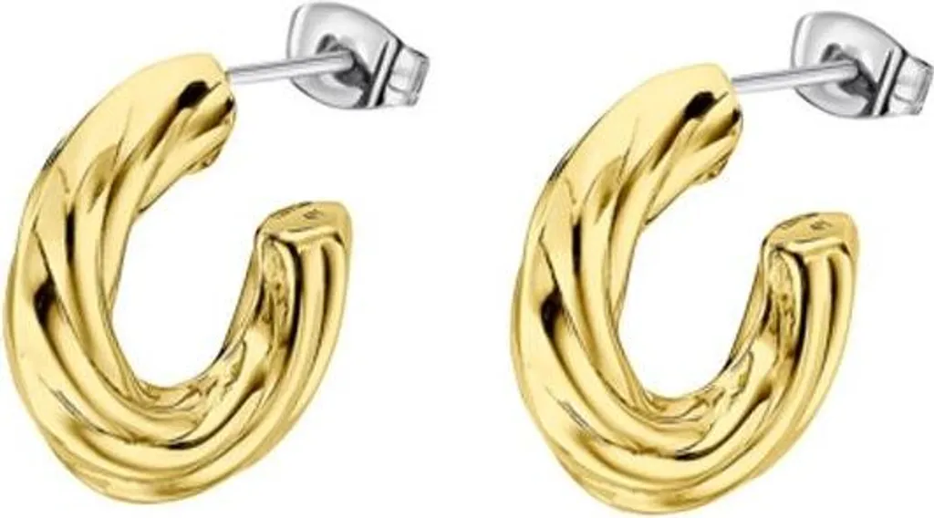 Créoles dorées Lotus pour femme, bijoux en acier inoxydable de luxe