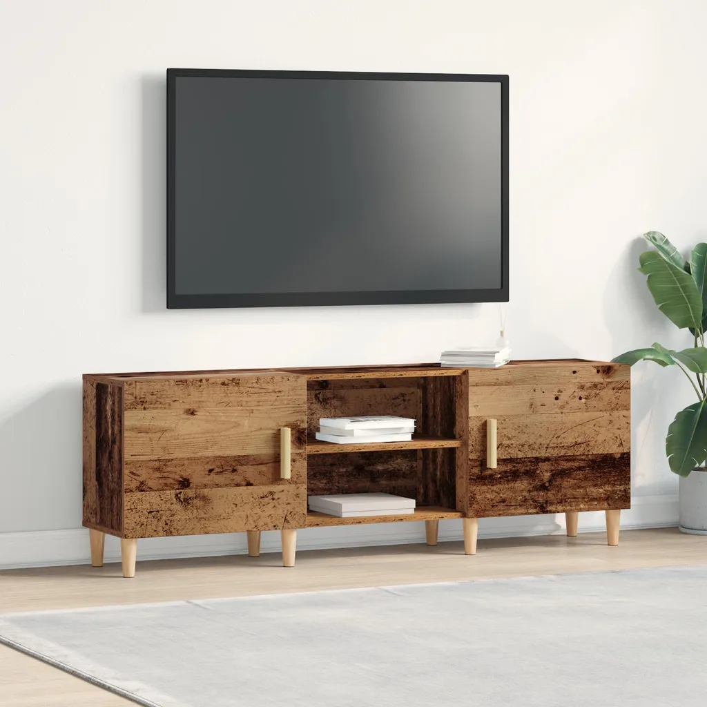 Meuble TV vidaXL bois composite 150x30x50 cm Finition vintage durable