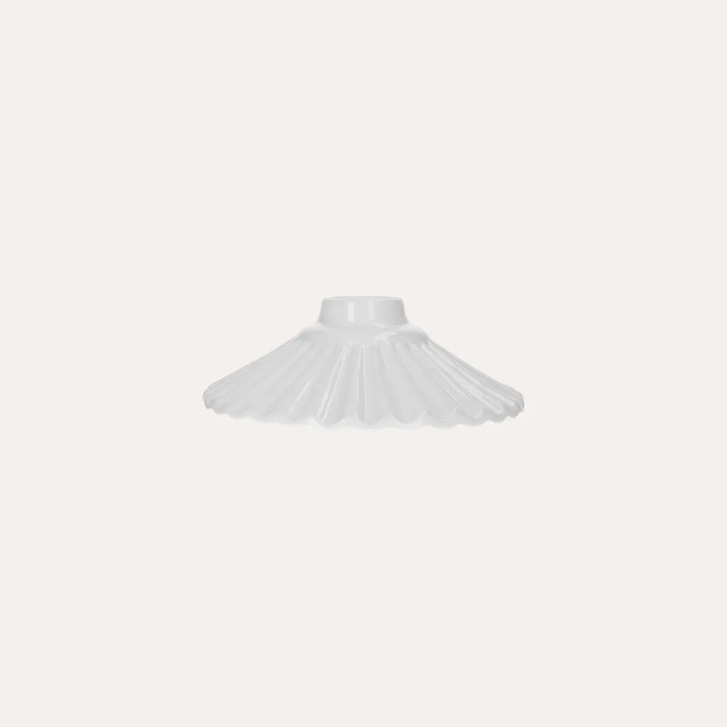 Abat-jour design blanc 20 cm en céramique artisanale finition brillante