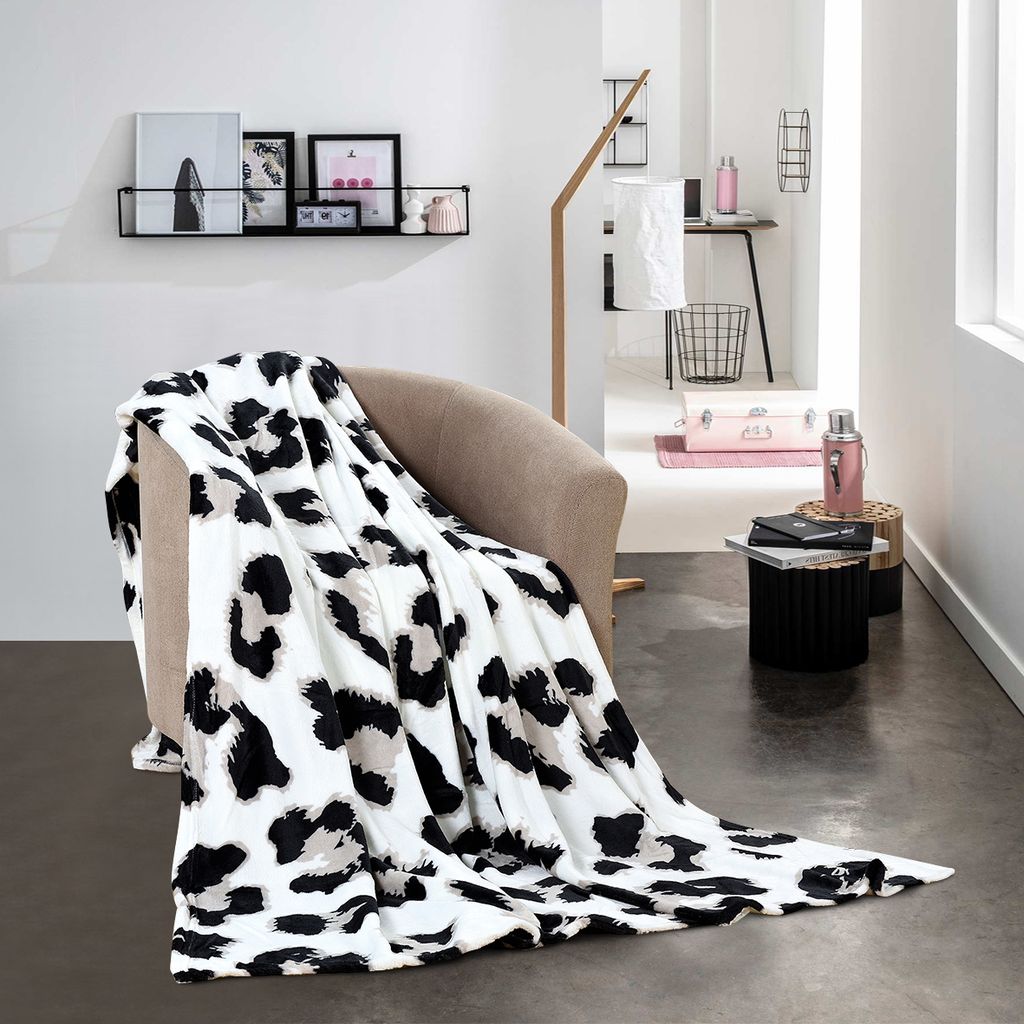 Kuscheldecke Panther Tagesdecke mikrofaser sofadecke kuschelig flauschig Decke für Couch Blanket 130x180 cm