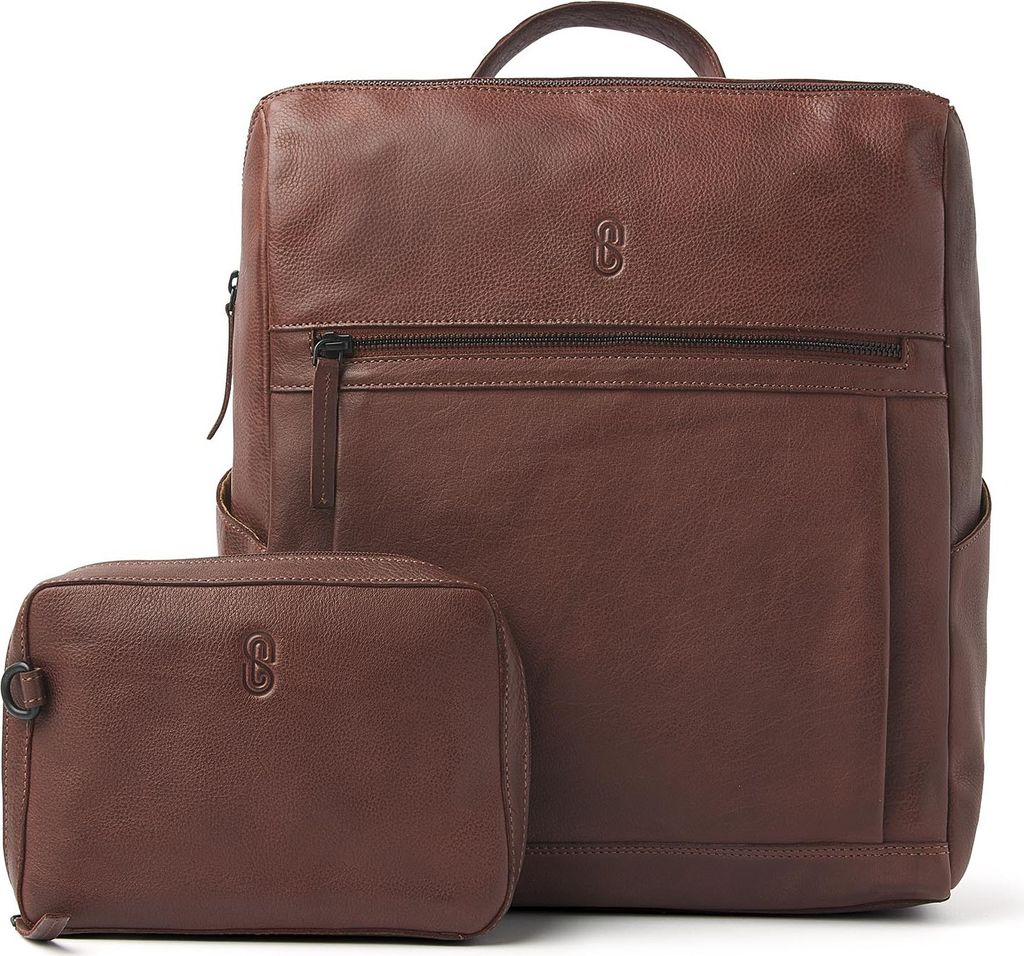 Sweet Collections Rucksack für Diabetik | Insulin Tasche | Leder Rucksack für Diabetesbedarf Tampa - 93 TRAVELER Brown