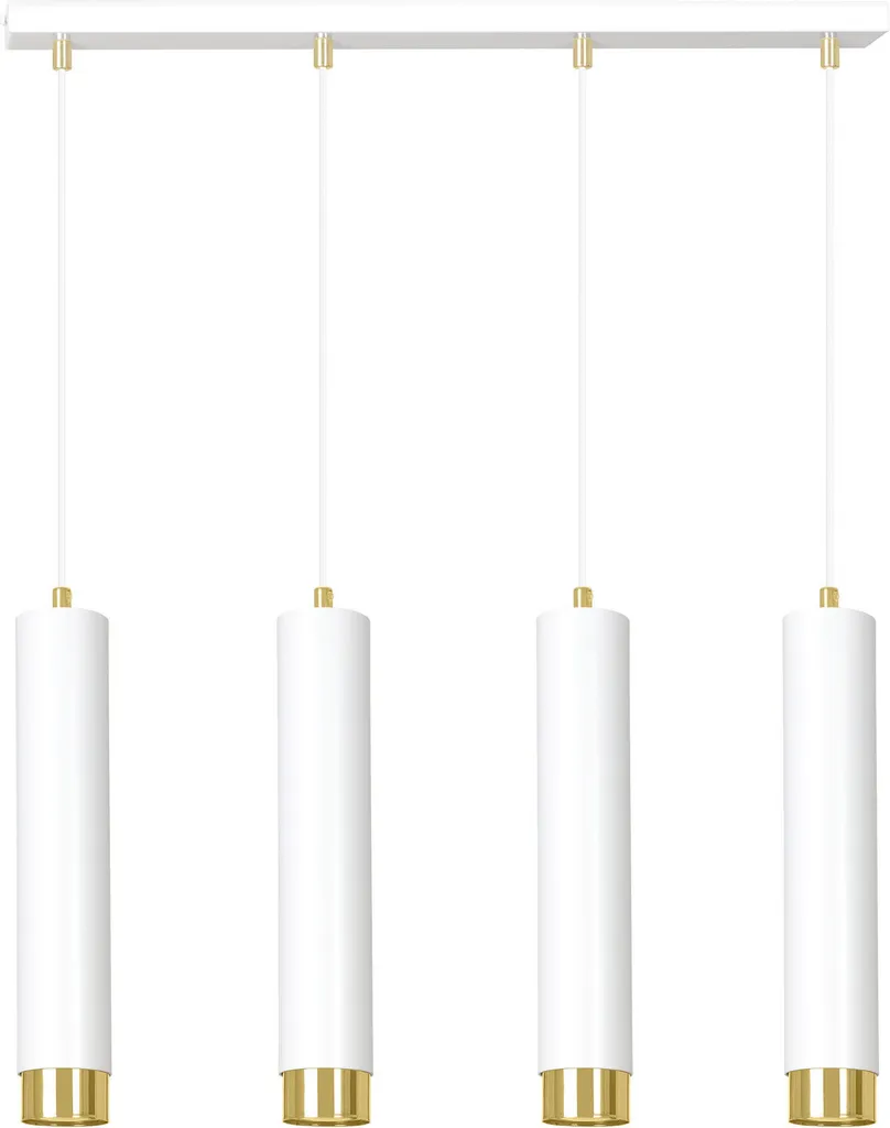 Plafonnier 4 Lumières KIBO Blanc et Or - Luminaire de Salon Chic 30W