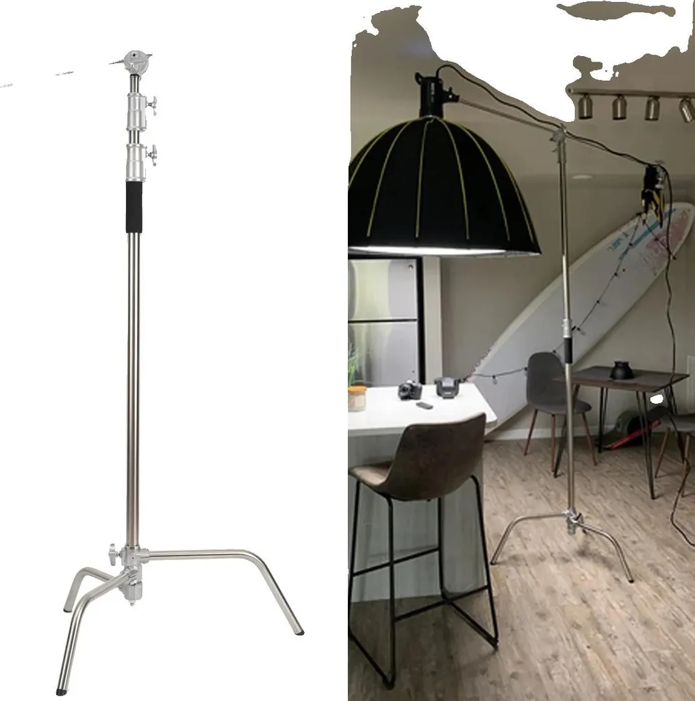 Support lumière pour photographie et vidéo 330cm inox haute résistance