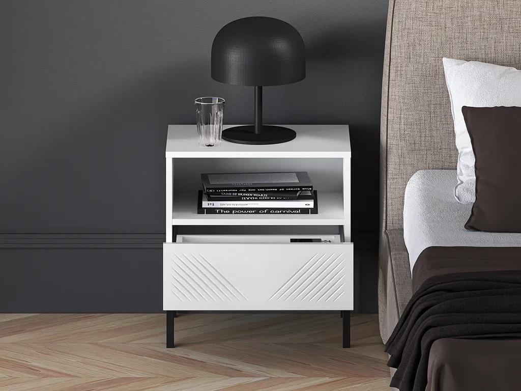 Table de nuit ADELE 3 bicolore pour optimiser le rangement de chambre - 5