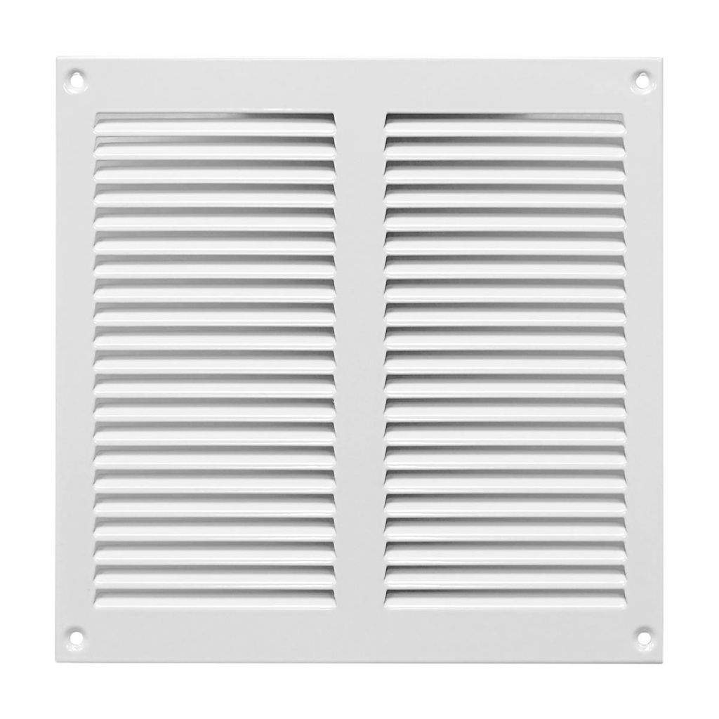 Metall Lüftungsgitter 20x20cm Weiß mit Insektenschutz Abluftgitter Schlitzgitter