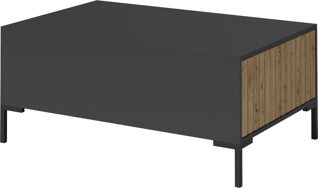 Albello Couchtisch Lanel Couchtisch für das Wohnzimmer Couchtisch für das Schlafzimmer Eiche Schwarz 105x46x70