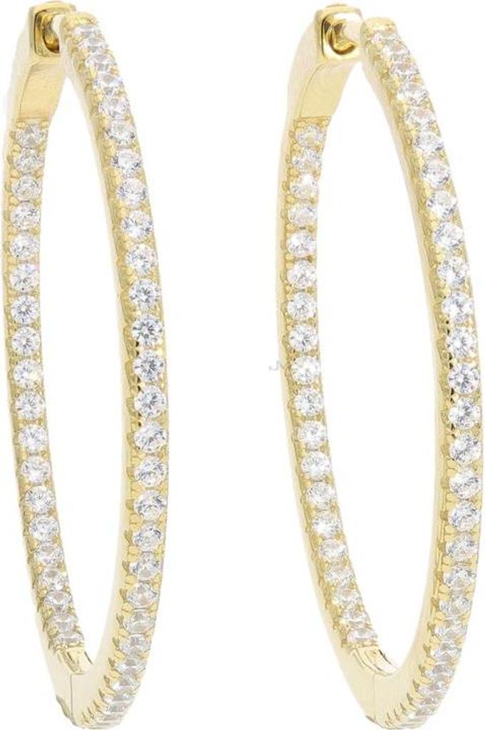 Creolen Silber 925 Gelbgold plattiert Zirkonia JL52-06-0111 JuwelmaLux