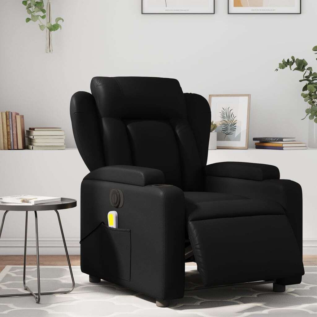 Maison Exclusive - Massagesessel Elektrisch Schwarz Kunstleder