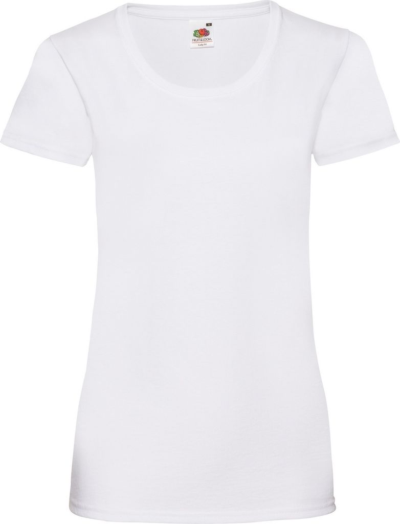 Fruit Of The Loom Lady-Fit Damen T-Shirt BC1354 (S) (Weiß)