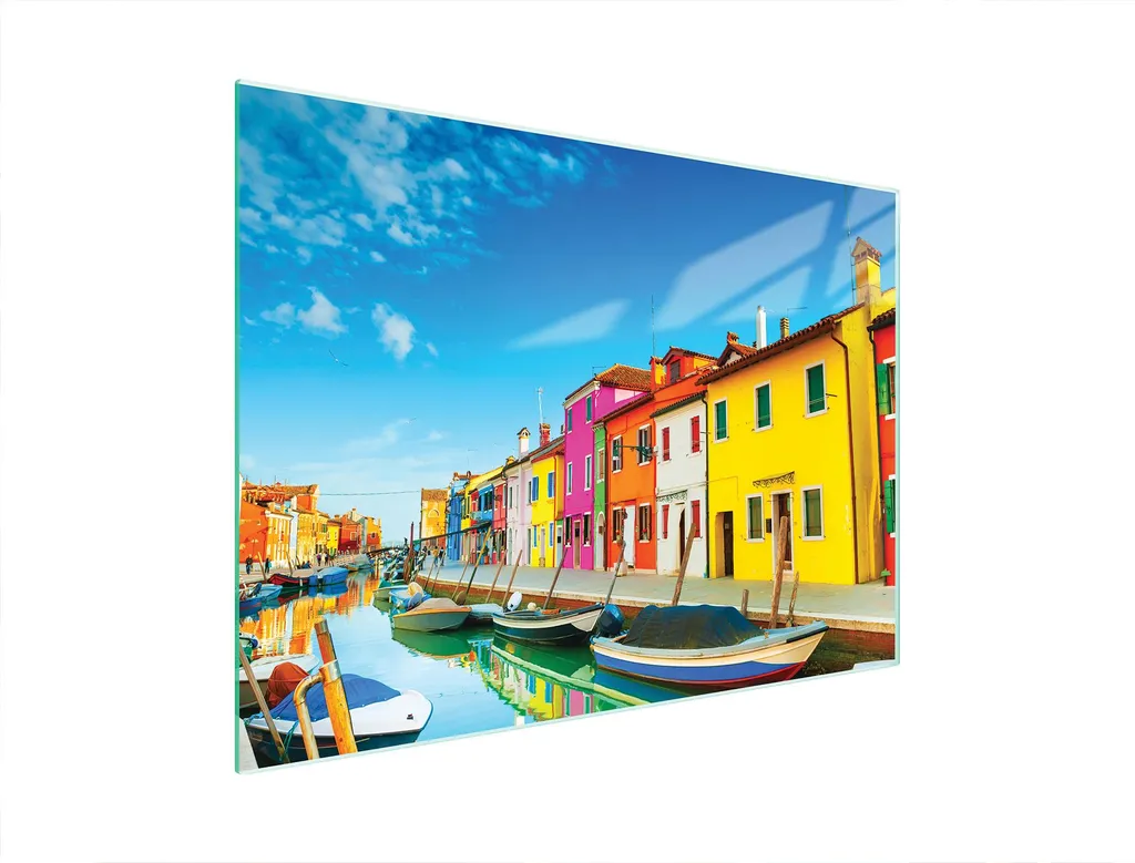 Tagliere in Vetro Decorato Barca 40x30 | Accessorio Cucina Mare
