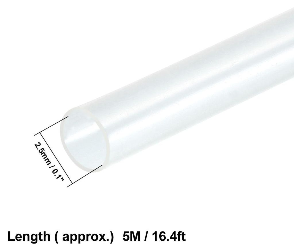 ?2,5mm PE Schrumpfschlauch Transparent Schlauch 5m L?ng Industrie Schrumpfschlauch Wasserdicht Kabelschutz Schrumpfschl?uche 2:1 Schrumpfverh?ltnis...
