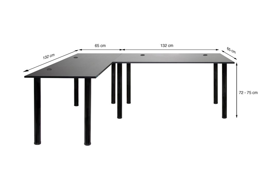 SyberDesk Gaming Pro Eckschreibtisch 197 x 132 cm – großer Produktbild 