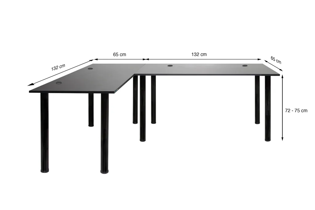 Bureau d'Angle Gaming Noir 197 cm SyberDesk Pro pour Setup Multi-Écran - 2