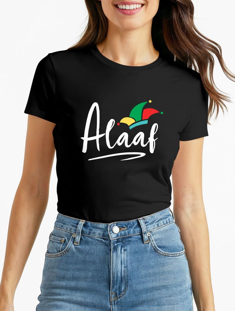 Damen T-Shirt Alaaf Helau Ahoi Faschings-Shirt Karneval Fastnacht Fun-Shirt Slim Fit Moonworks