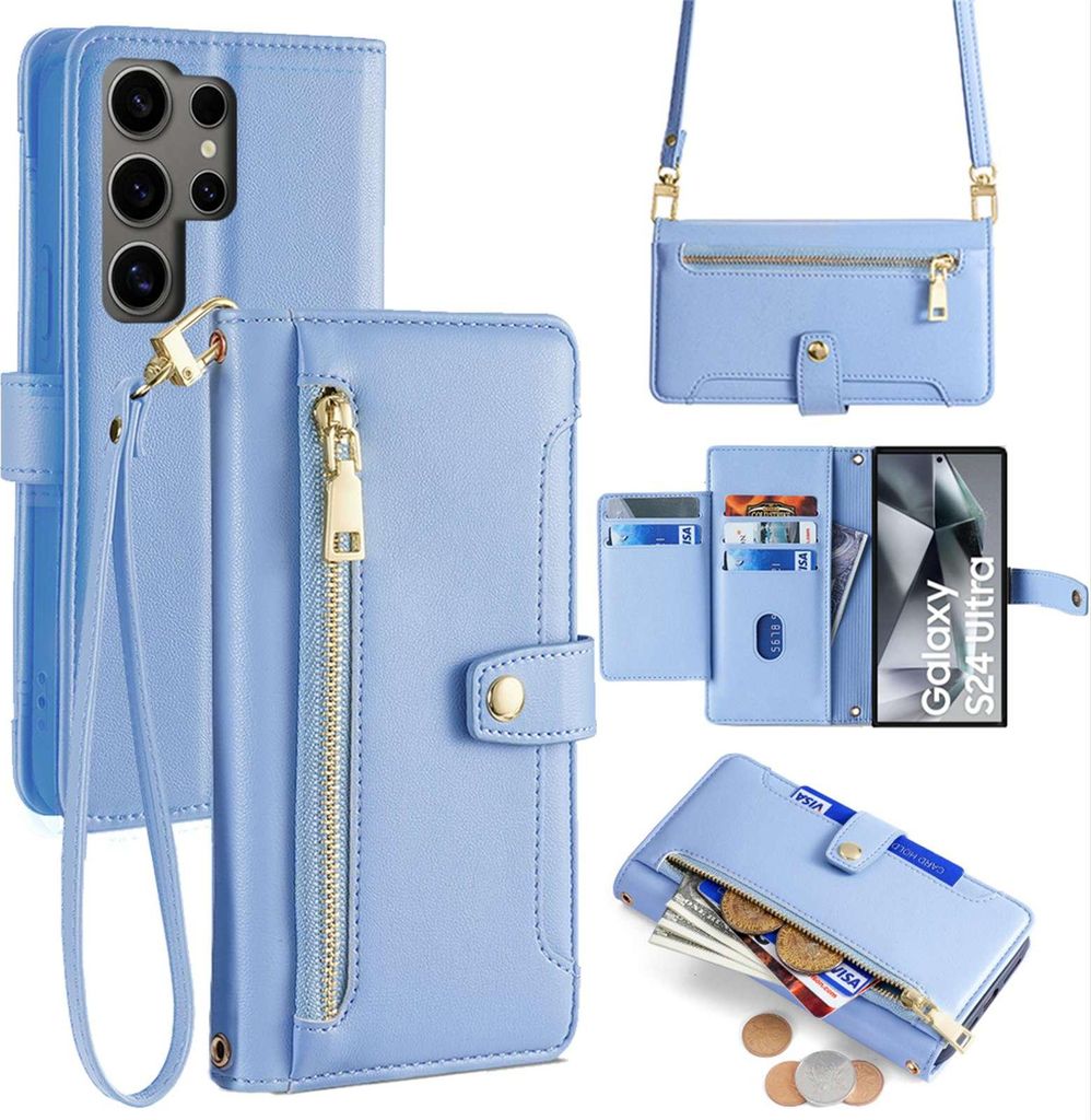Handykette Samsung Hülle mit Band Handyhülle Kartenfächer Produktbild 