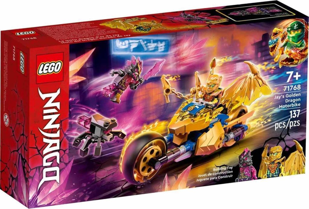 LEGO 71768 NINJAGO La moto du dragon d'or de Jay, set avec Image du produit 
