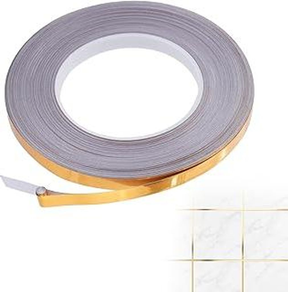 10mm X 50m Craft Dekorative Fliesennahtband,Selbstklebende Metallic Klebeband,Goldfolie Selbstklebend,Washi Tape Gold,KlebefolieGold,GoldKlebeband ...