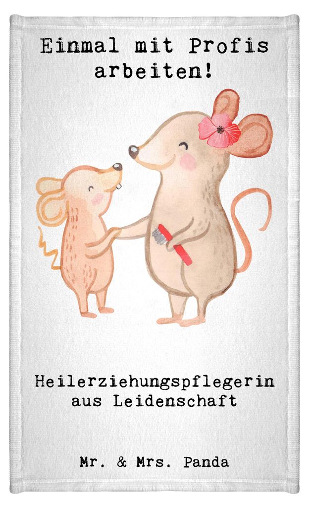 Mr. & Mrs. Panda Handtuch Heilerziehungspflegerin Leidenschaft - Weiß - Geschenk, Lustig, Heilerziehungspfleger, Klein, Frotteetuch, gäste wc, ba...