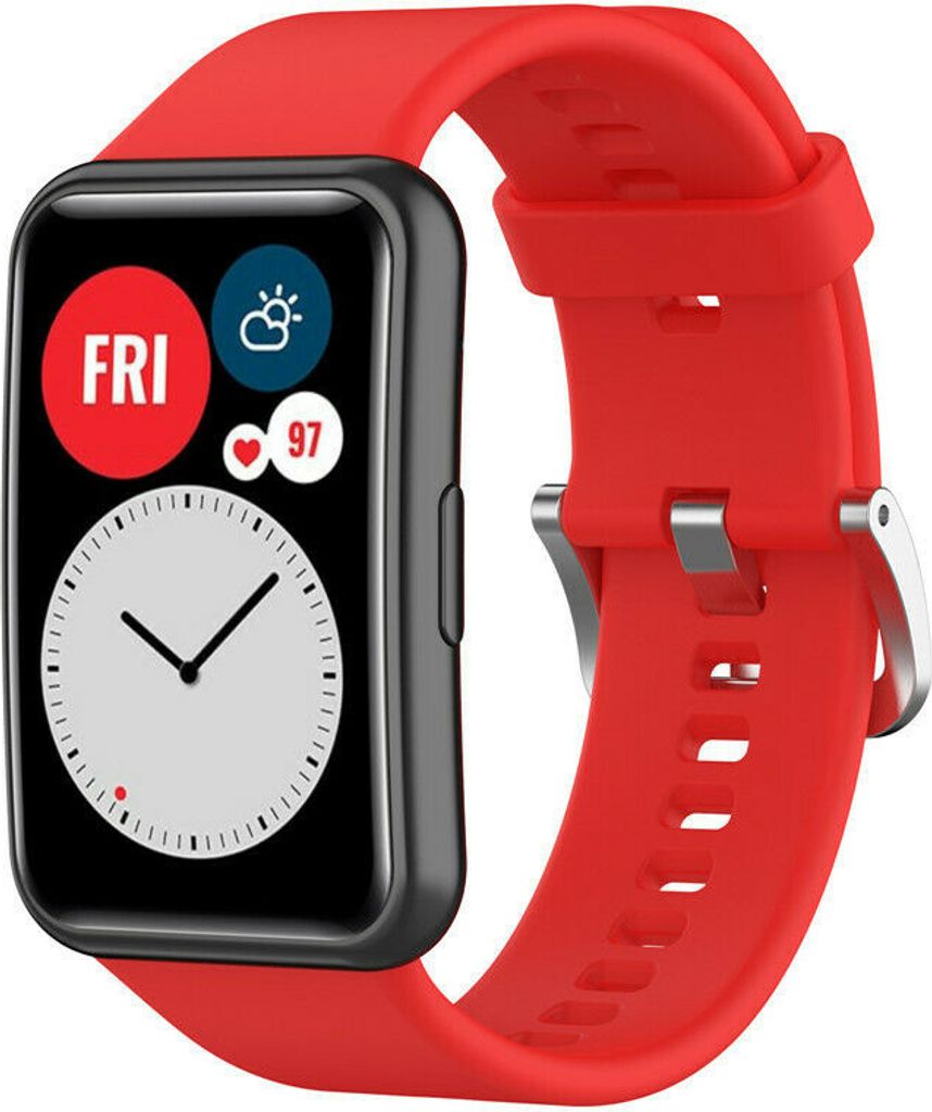 Strap-it Huawei Watch Fit New Silikonarmband (Rot)