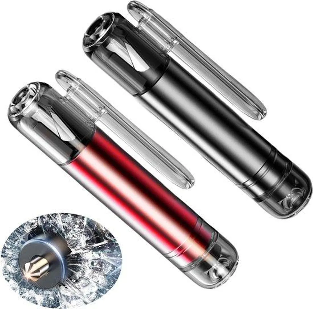 Brise-vitre voiture lot de 2 avec coupe-ceinture de sécurité automatique noir