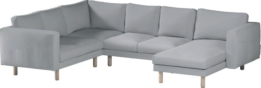 Dekoria Bezug für Norsborg 5-Sitzer Ecksofa mit Recamiere, grau, Norsborg Bezug für 5-Sitzer Ecksofa mit Recamiere