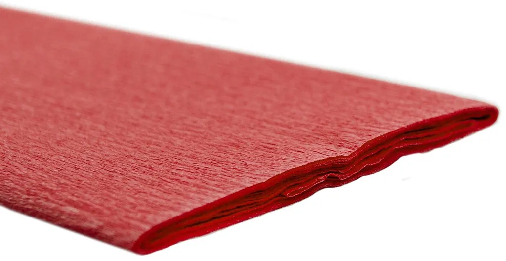 Papier Crépon Werola Rouge Fraise 12061132 : Lot de 10 pour Décors Pros
