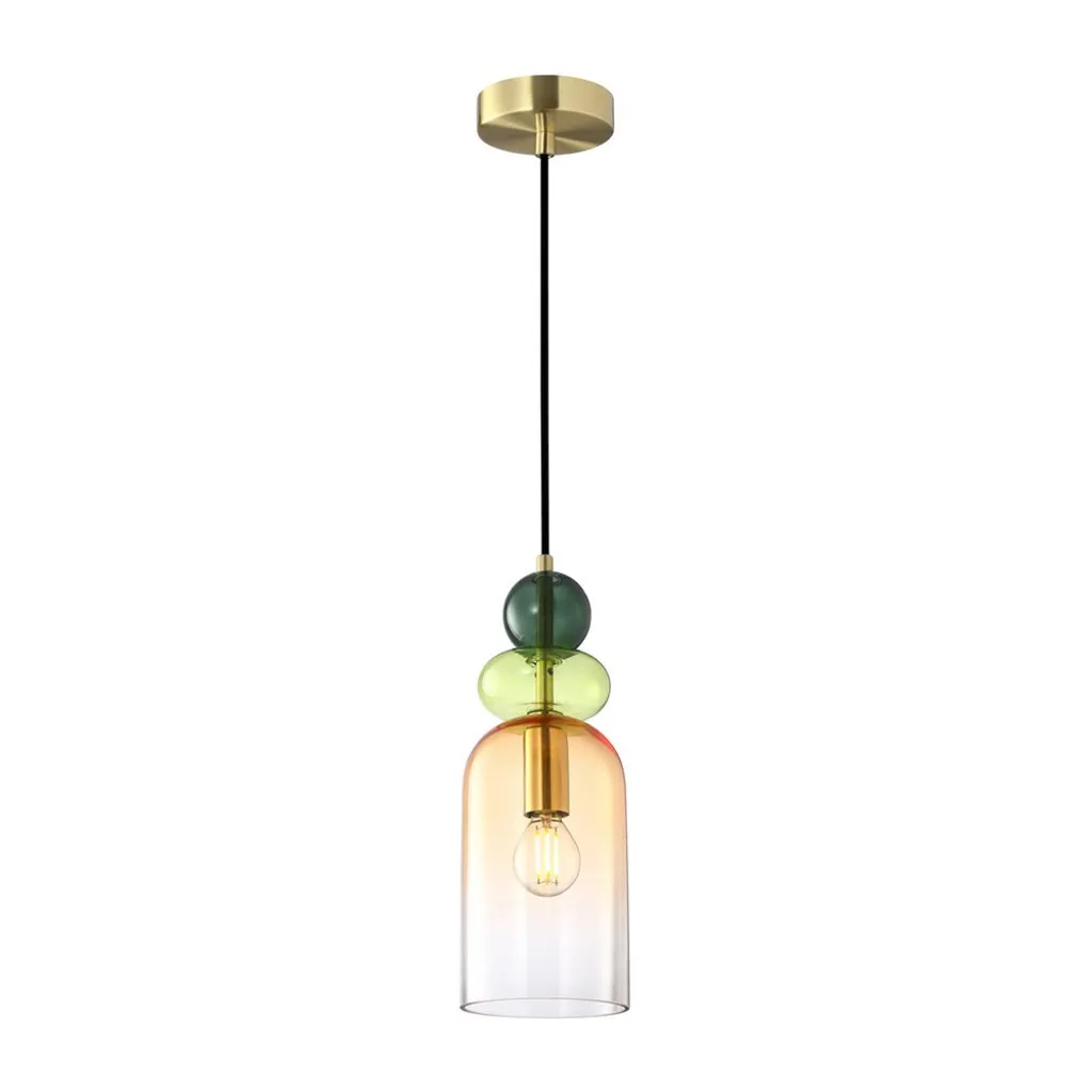 Luminaire Suspension Design en Verre Multicolore pour Salon et Cuisine