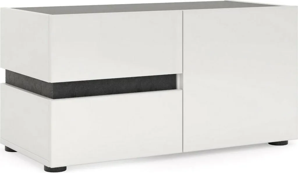 Meuble de rangement entrée compact 80cm blanc brillant pour un hall organisé