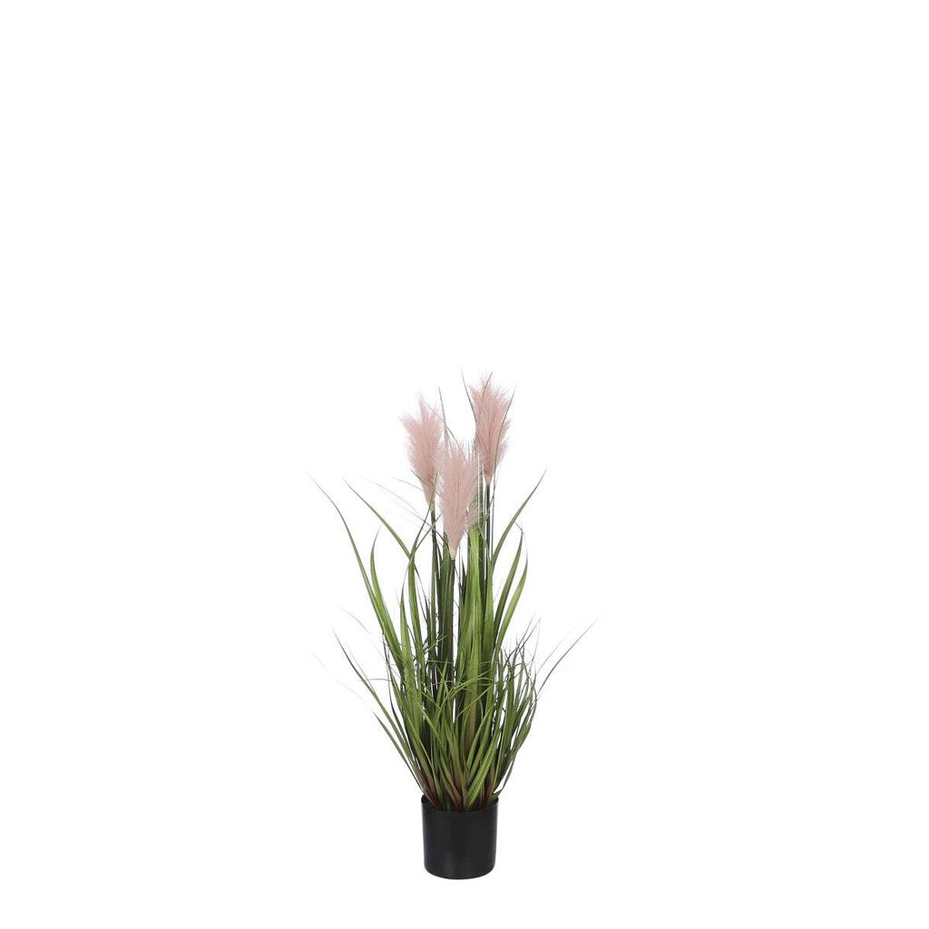 Mica Decorations Kunstliche Pflanze - Ziergras - grun/rosa - H80 x T35 cm