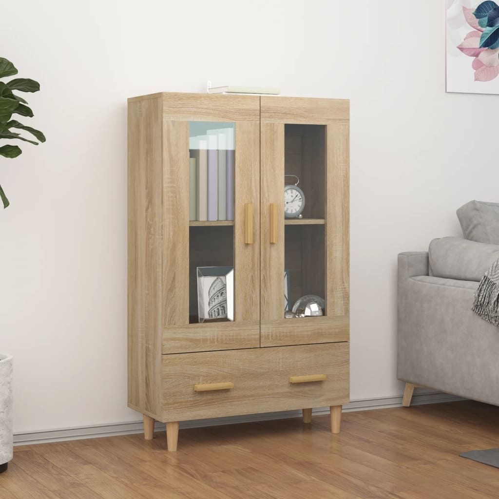 VidaXL Highboard In Rovere Nero – 70x31x115 Cm – Mobile Con Ante E Ripiani Regolabili Per Soggiorno E Sala Da Pranzo