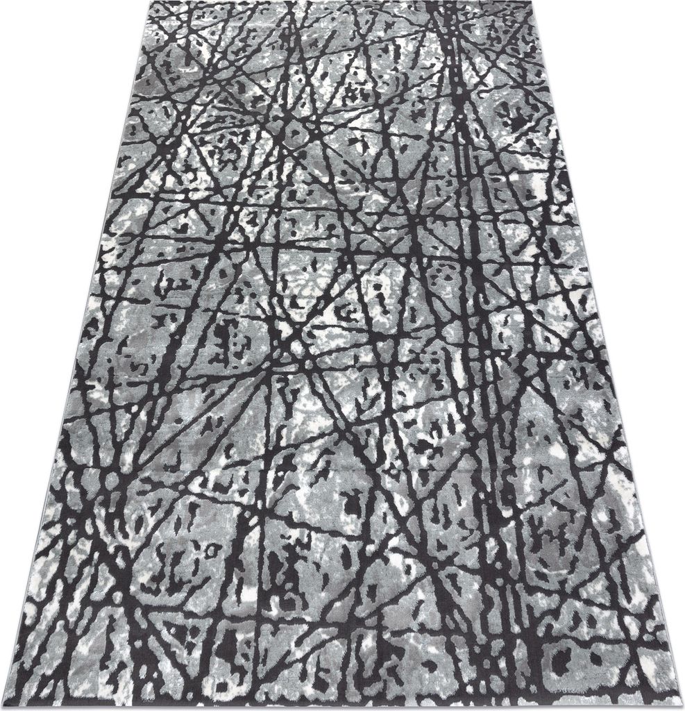 Teppich ZARA 0W7053 P50 140 - Strukturell zwei Ebenen aus Vlies grau Grau 120x170 cm