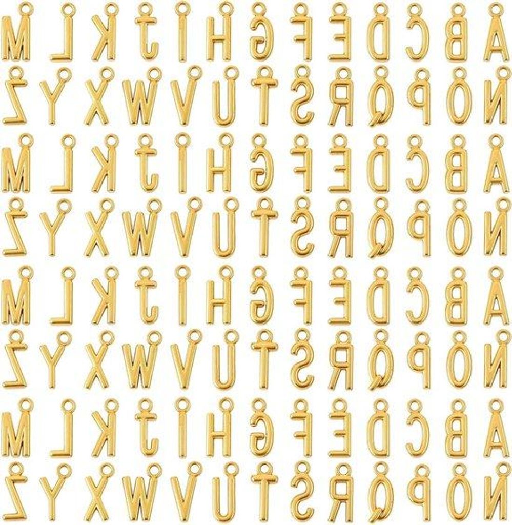 104 Stück A-Z Schmuckhalter - Gold - hypoallergen - DIY - Metall.