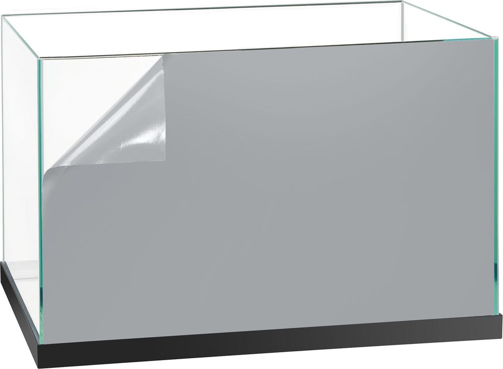 Aquarium Hintergrund Folie 50x50 cm – Grau - Aquarium Folie Rückwand aus PVC mit hoher Deckkraft - Rückwandfolie selbstklebend für einfache Mo...