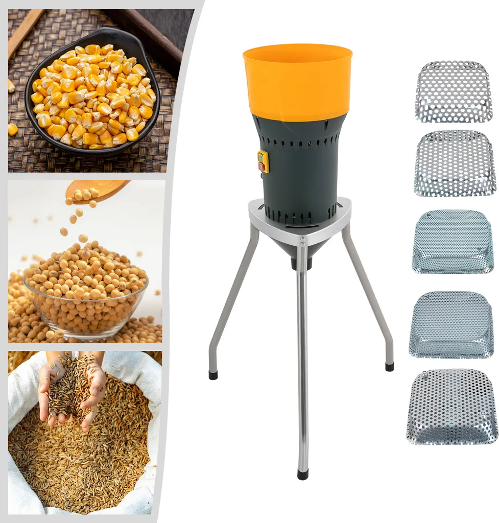 Moulin à céréales pour poules et bétail 25L électrique 1000W avec tamis