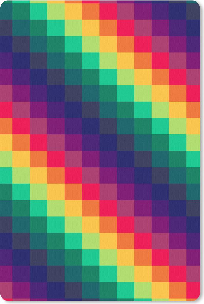 MuchoWow Mauspad Mousepad Regenbogen - Muster - Pixel 40x60 cm - Mousepads - Maus Mat - Pad - Mausunterlage - Schreibtisch Accesoire