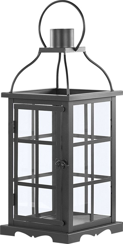 BELIANI Kovový lampáš čierny železný 42 cm stojan na Obrázok produktu 