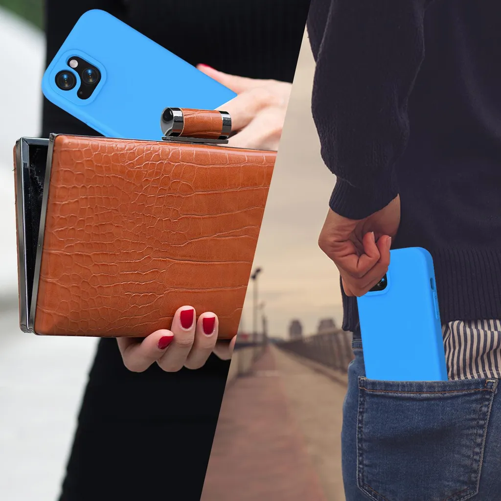 Cover protettiva in EVA morbida per iPhone 14, custodia antiurto, cover anti-shock leggera Blu - 6