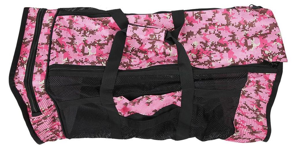 105L hohe Kapazität Doppelreißverschluss Outdoor Tauchausrüstung Tasche Schwimmzubehör Flipper HandtascheRosa Tarnung