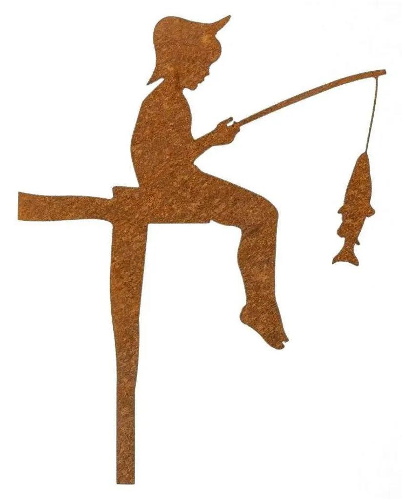 Piquet de jardin en métal rouillé acier Corten déco pour extérieur