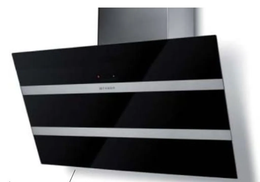 Hotte Inclinée 80cm Anti-Odeurs 800m3/h Faber Inox et Verre Noir