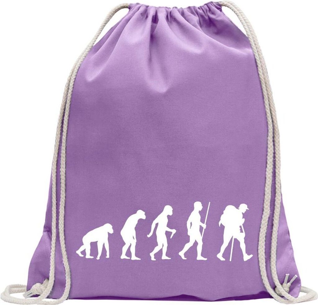 Kiwistar - Turnbeutel - lavendel - Wandern Trekking Evolution - Fun Rucksack Sport Beutel Gymsack Baumwolle mit Ziehgurt