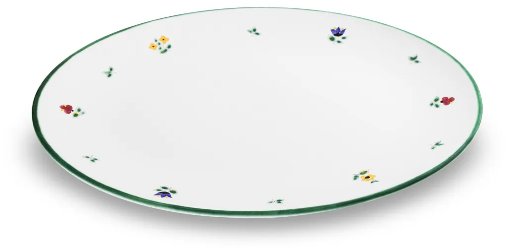 Plat ovale élégant pour sublimer votre table, Gmundner Keramik fleurs