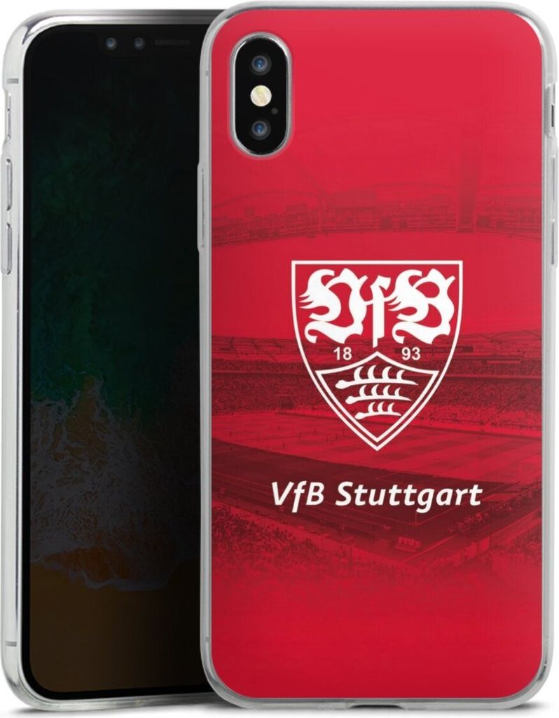 DeinDesign Slim Hülle für Apple iPhone X Silikon Case Ultra Dünn Handyhülle Offizielles Lizenzprodukt Stadion VfB Stuttgart